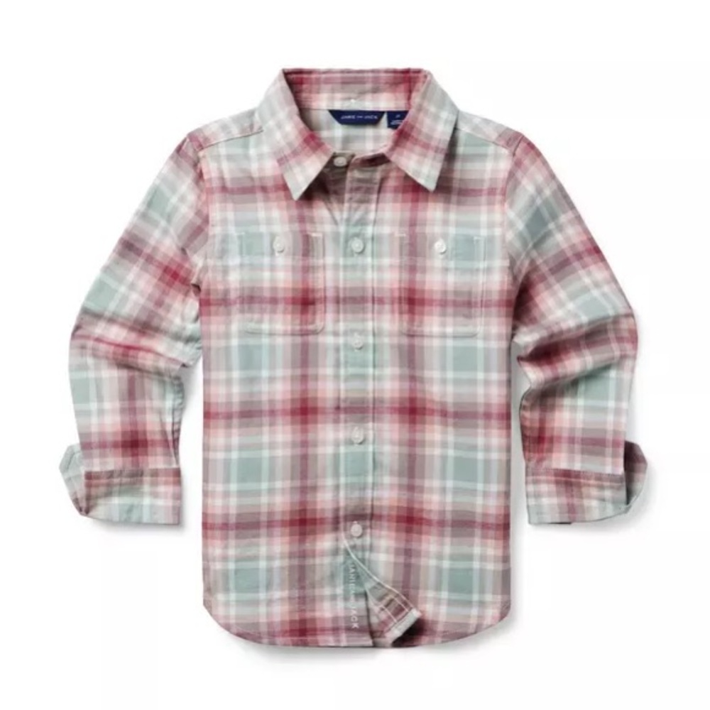 Berry Mauve plaid flannel shirt Janie & Jack
